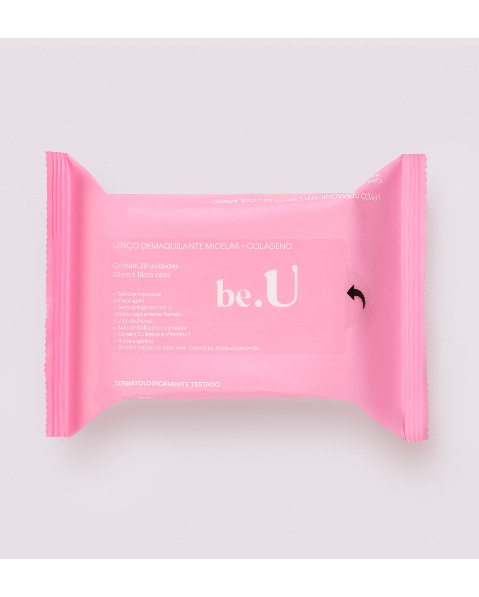 Lenço demaquilante micelar e colágeno 20 unidades | be.U by Riachuelo