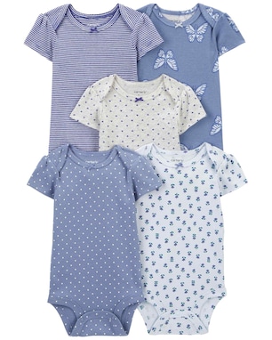 Kit body bebê 5 peças borboletas e corações multicor | Carter's