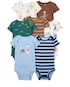 Kit body bebê 7 peças elefante listrado multicor | Carter's