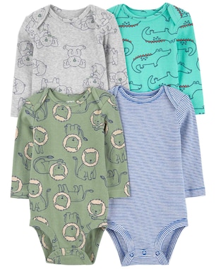 Kit body bebê 4 peças leão e jacaré multicor | Carter's