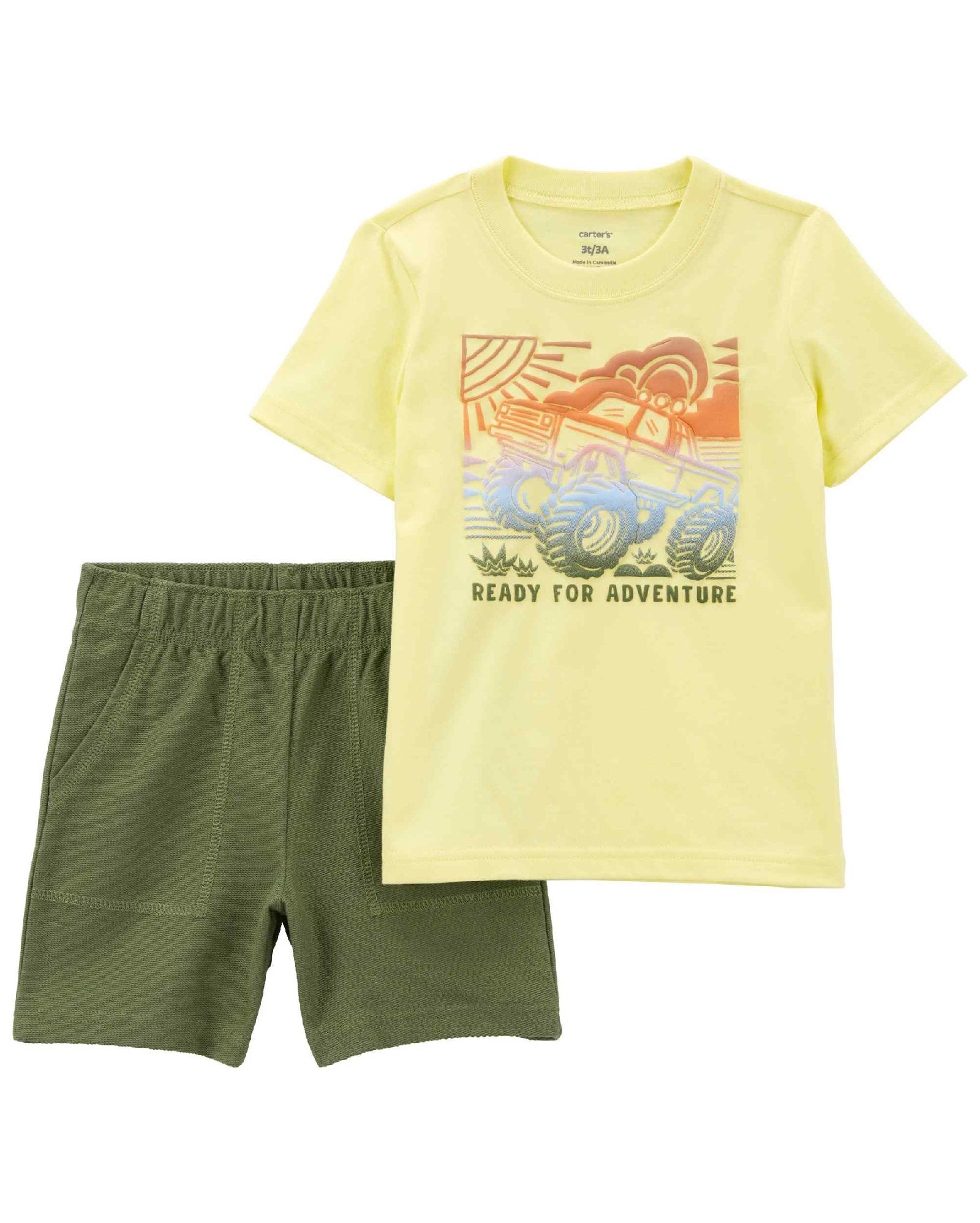 Conjunto curto infantil 2 peças carro adventure multicor | Carter's