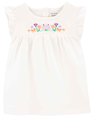 Bata infantil com babados off-white | Carter's