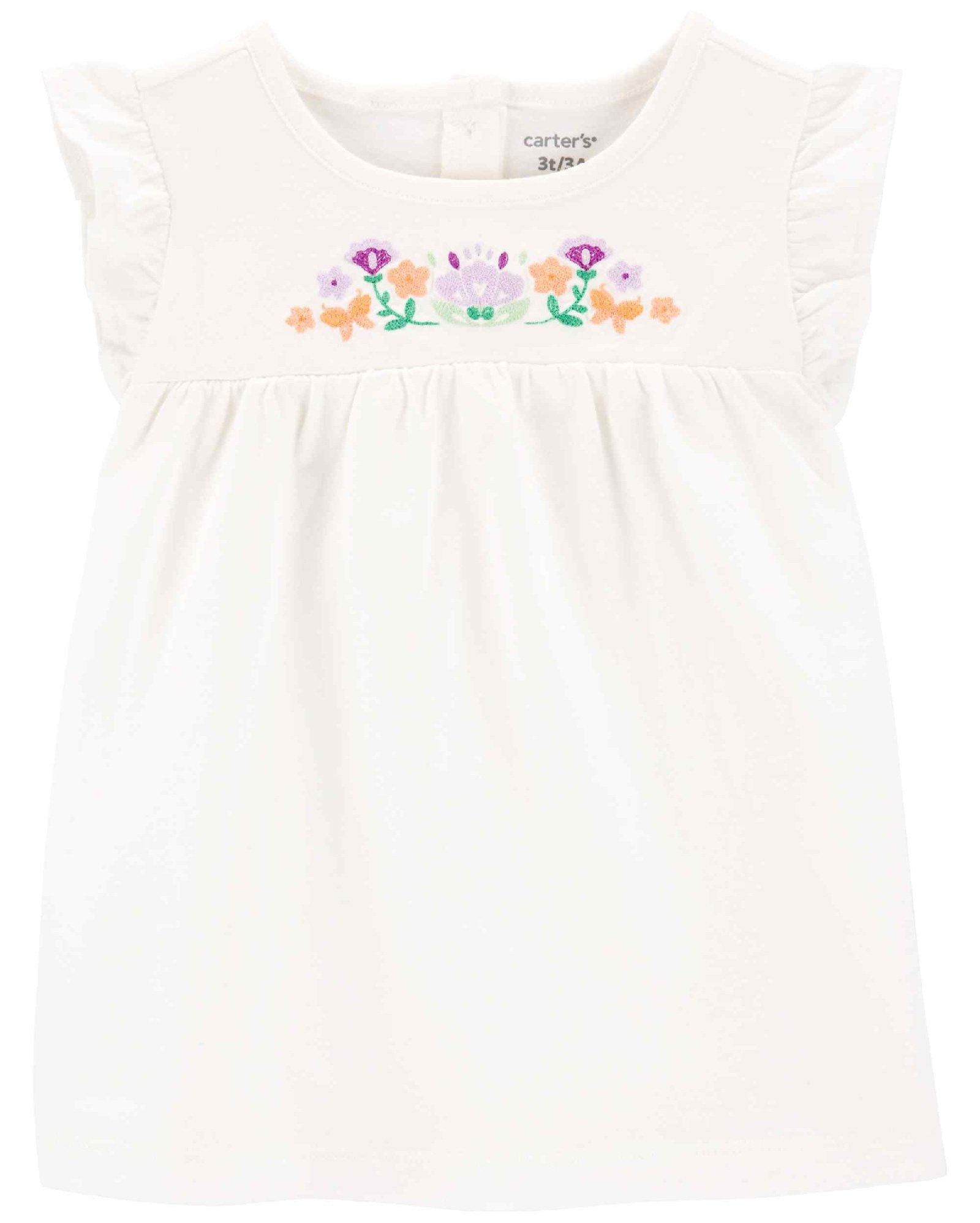 Bata infantil com babados off-white | Carter's