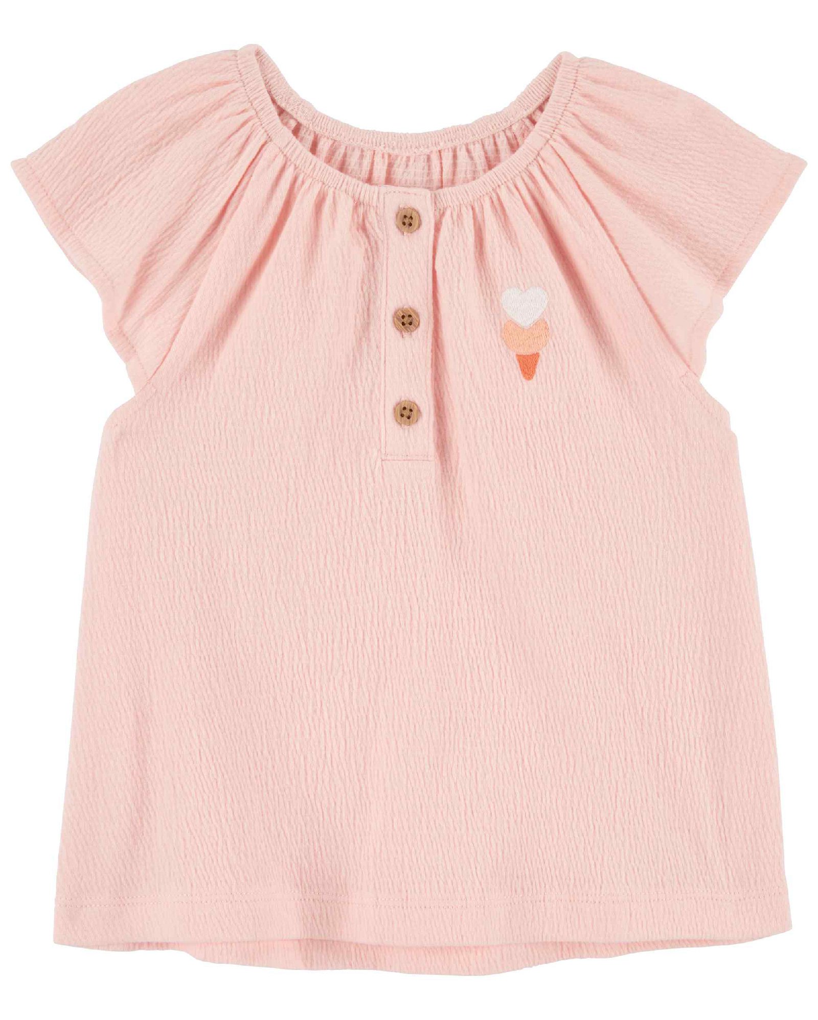 Bata infantil com botões e sorvetes rosa | Carter's