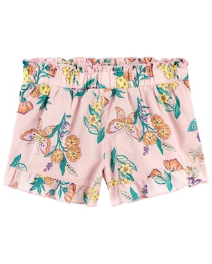 Short infantil cós de elástico floral rosa | Carter's