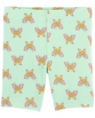 Bermuda infantil cós de elástico borboletas verde | Carter's