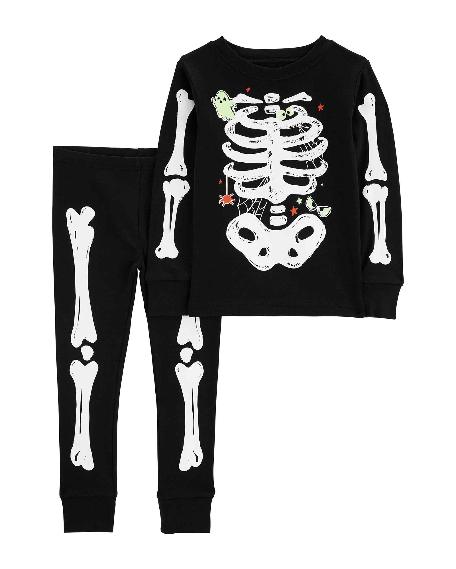 Pijama longo bebê 2 peças Halloween brilha no escuro preto | Carter's