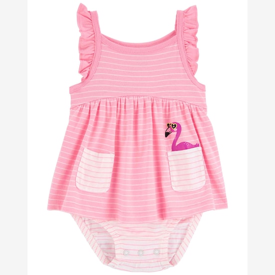 Banho de sol bebê com flamingo listrado rosa | Carter's