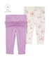 Kit calça bebê 2 peças floral babados multicor | Carter's