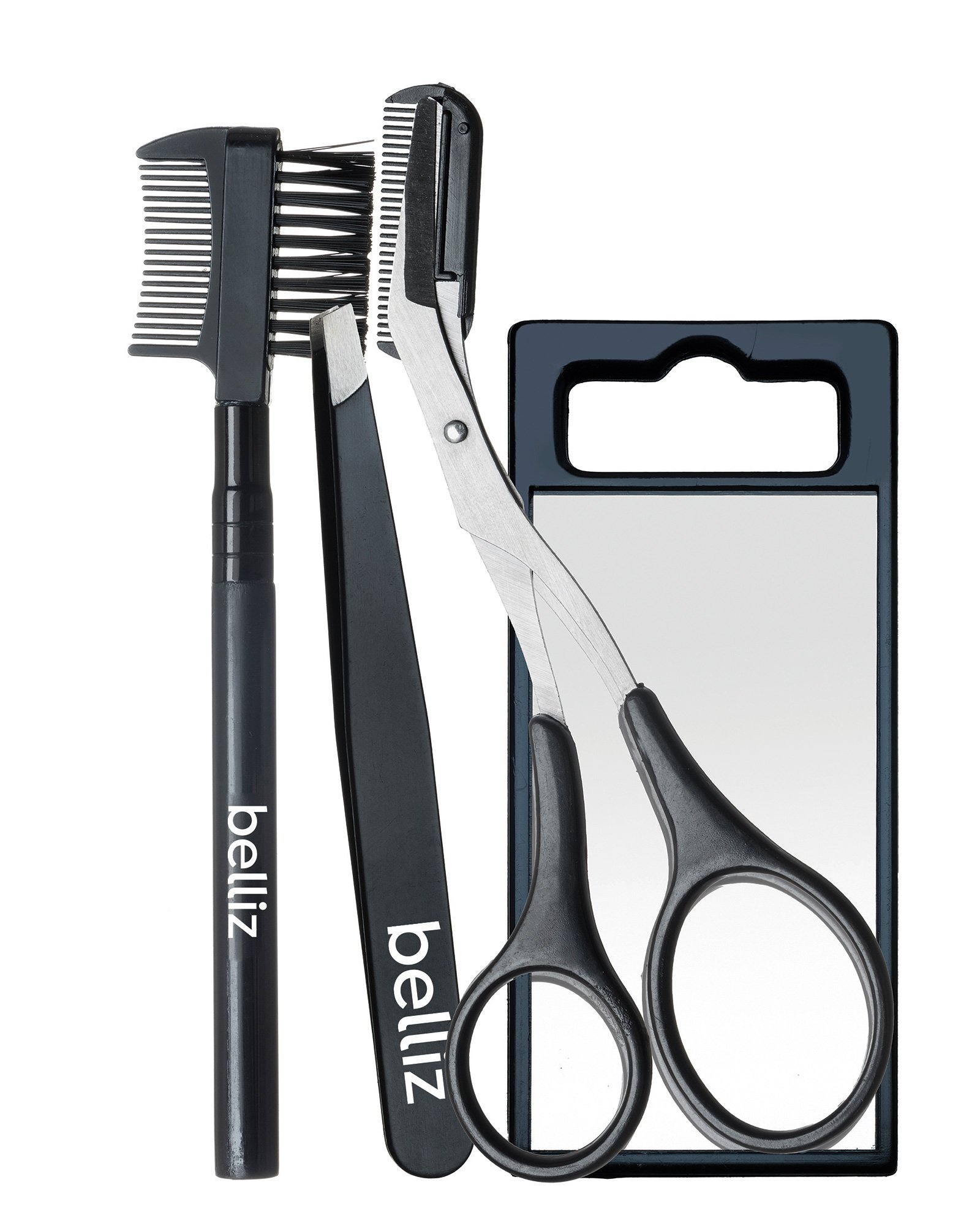 Kit acessórios sobrancelha 4 unidades preto | Belliz