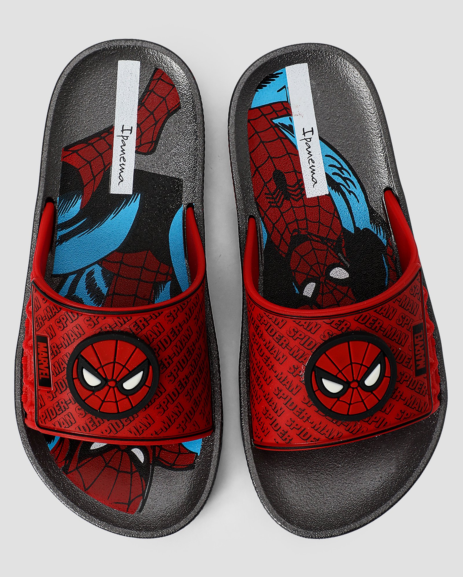 Chinelo infantil slide Marvel Homem-Aranha preto | Ipanema