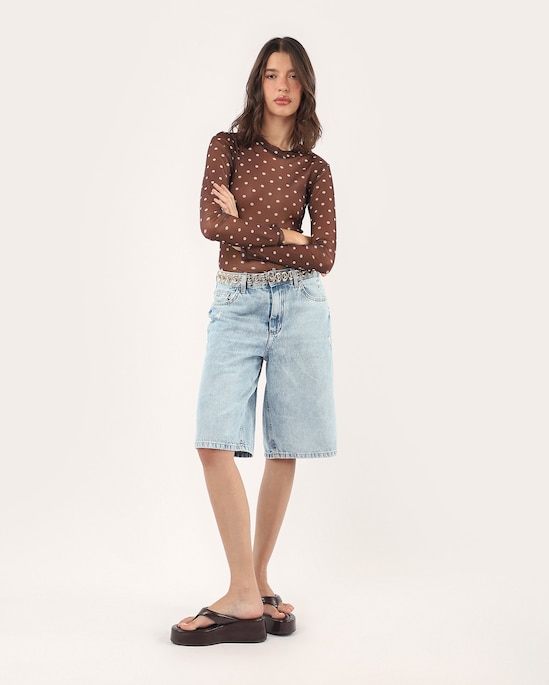 Jorts Pool Jeans cintura média feminino