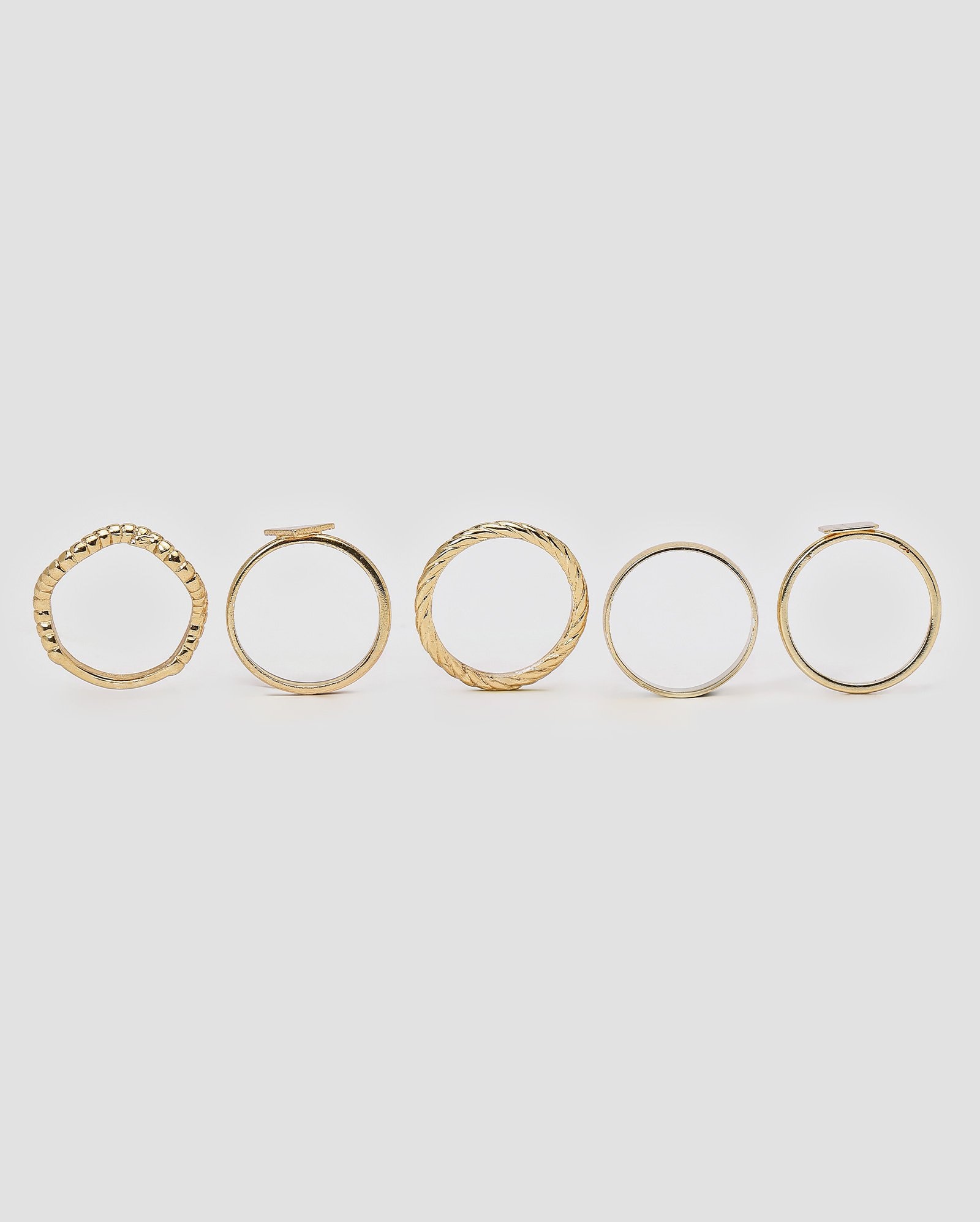 Kit anéis 5 peças elaborados variados - Dourado | Accessori by Riachuelo