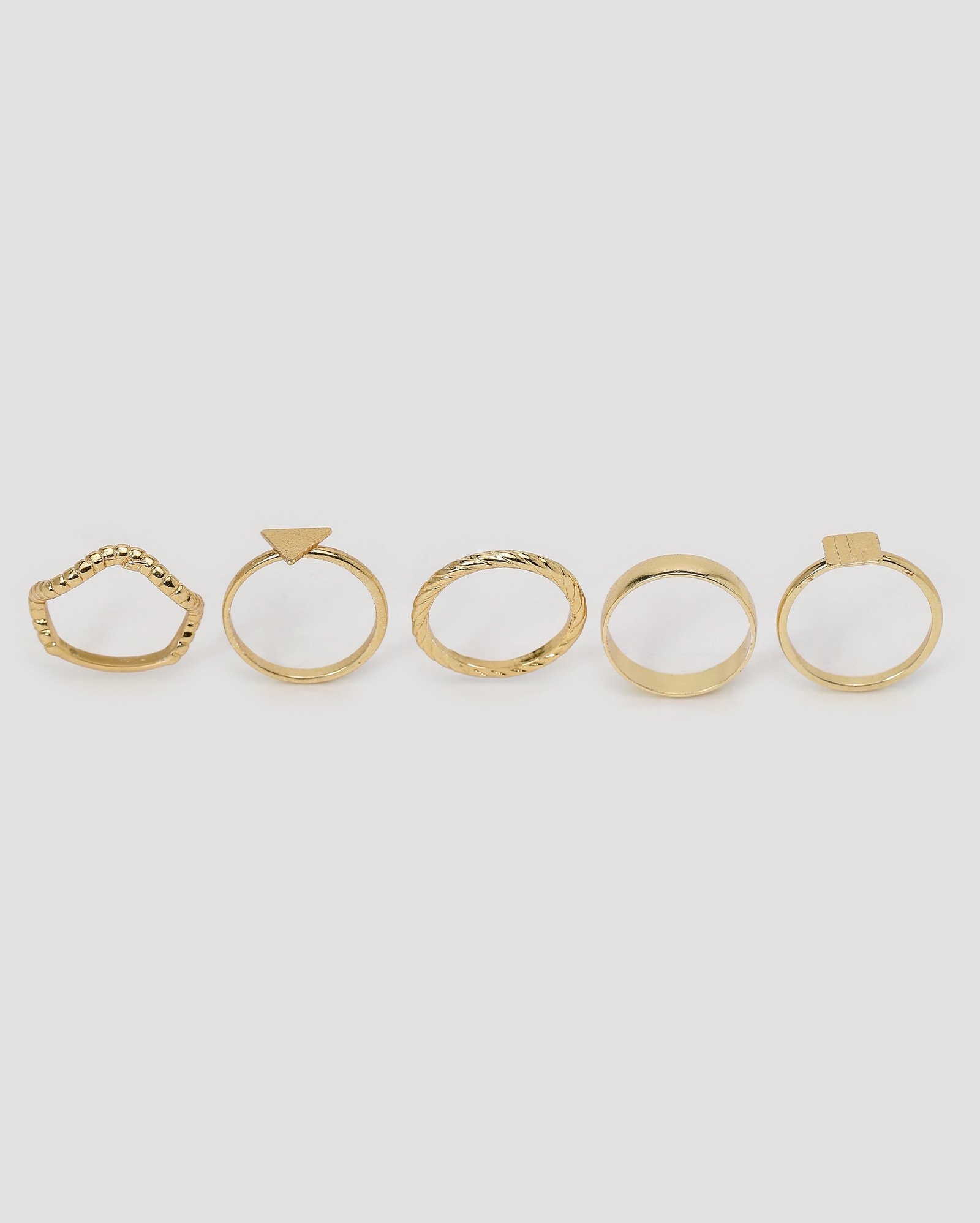 Kit anéis 5 peças elaborados variados - Dourado | Accessori by Riachuelo