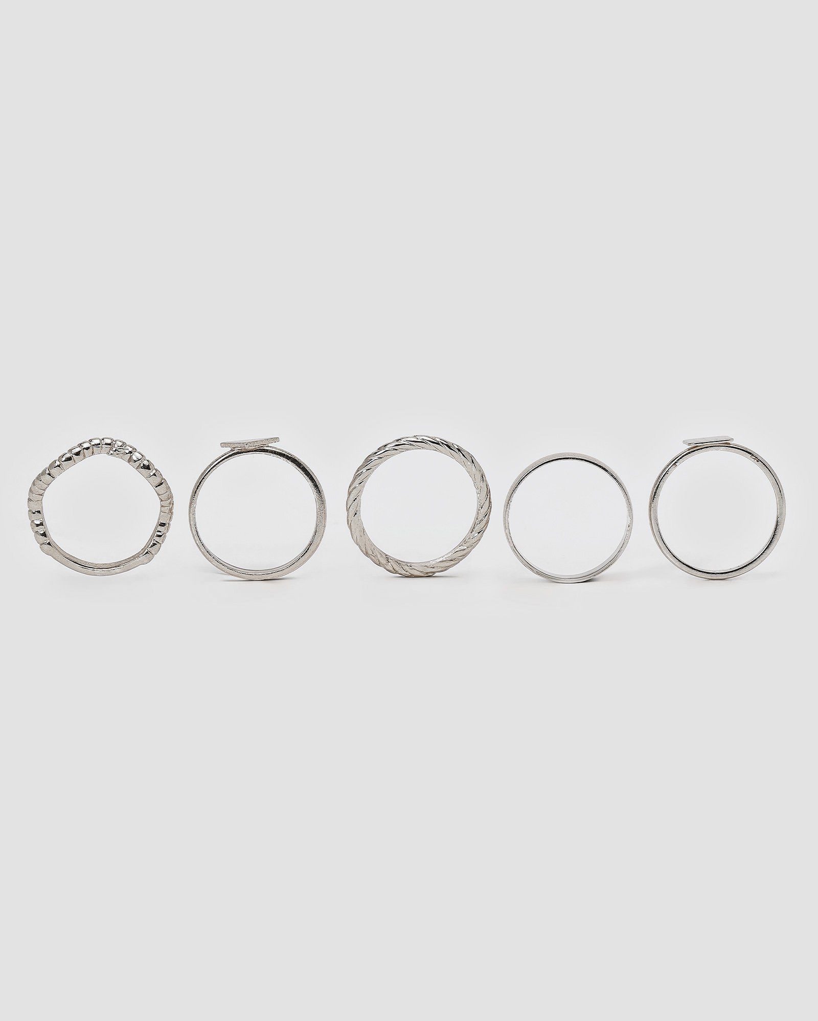 Kit anéis 5 peças elaborados variados - Prateado | Accessori by Riachuelo