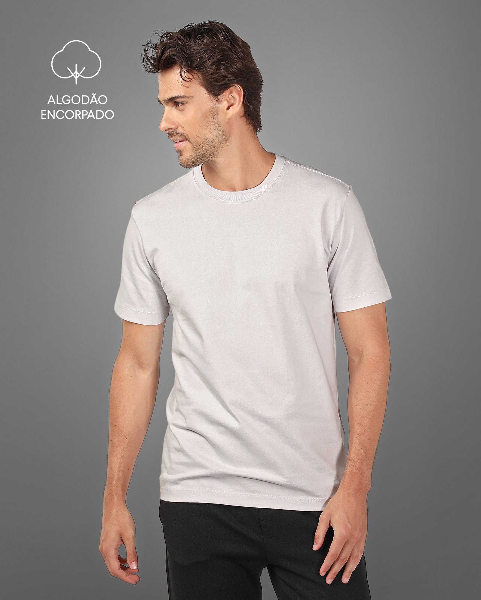 Camiseta masculina algodão Tech UltraCotton - Cinza Claro
