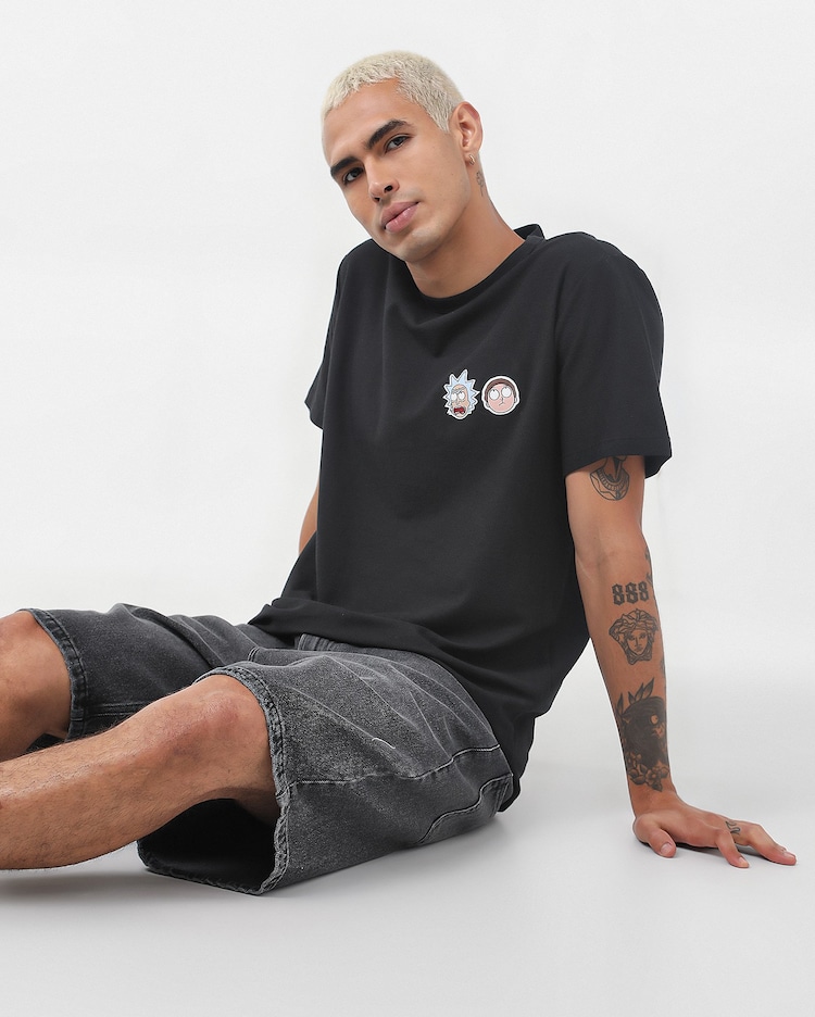 Riachuelo Camiseta masculina regular texturizada Rick and Morty