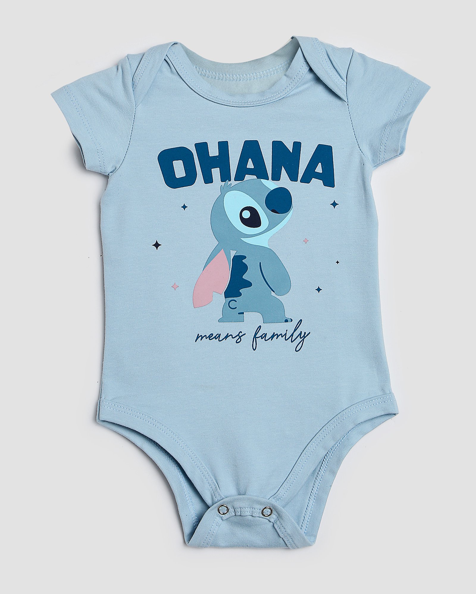 Body bebê manga curta Stitch ohana azul | FANLAB