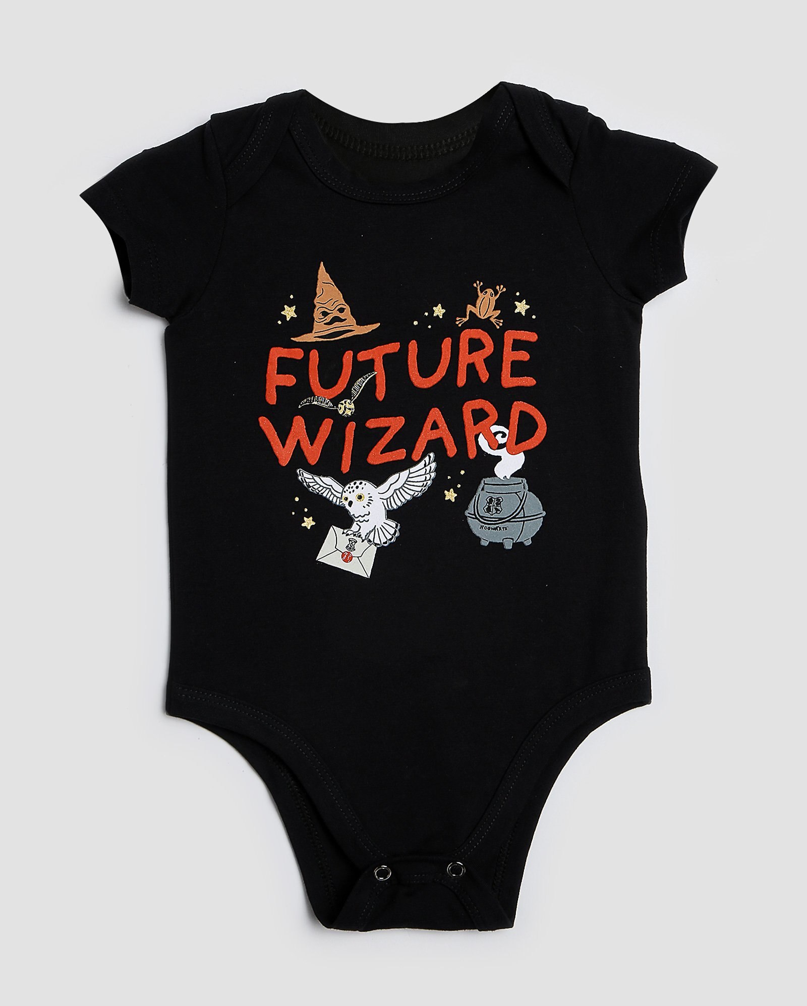 Body bebê Harry Potter future wizard preto | FANLAB