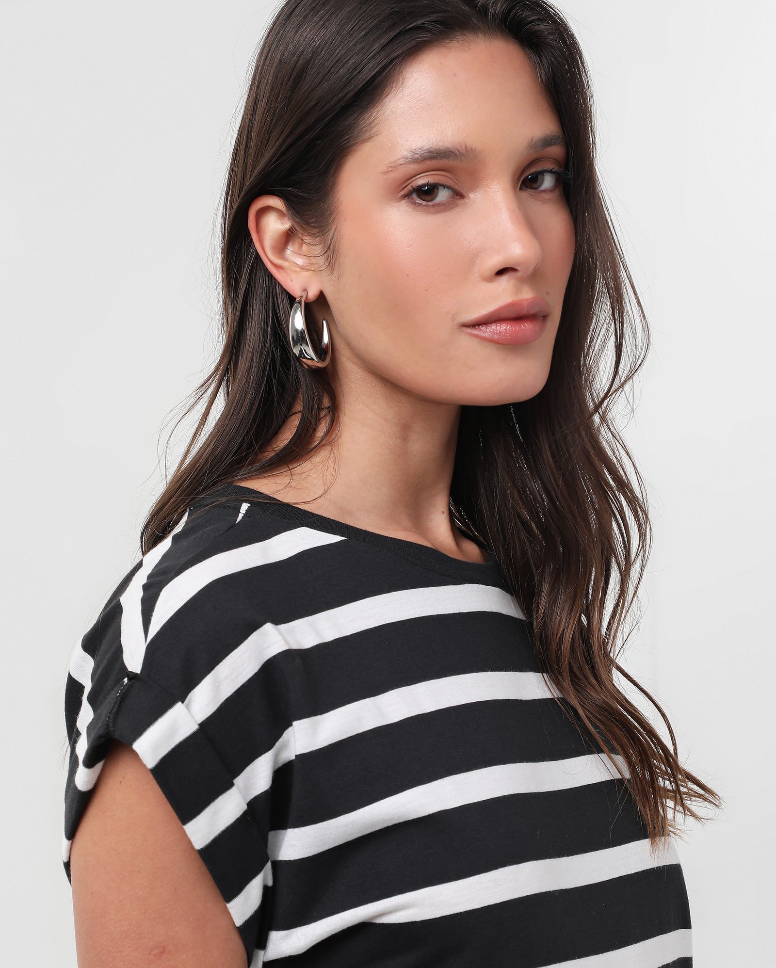 Vestido midi com fendas de manga curta - Branco | Pool Basics — foto 4