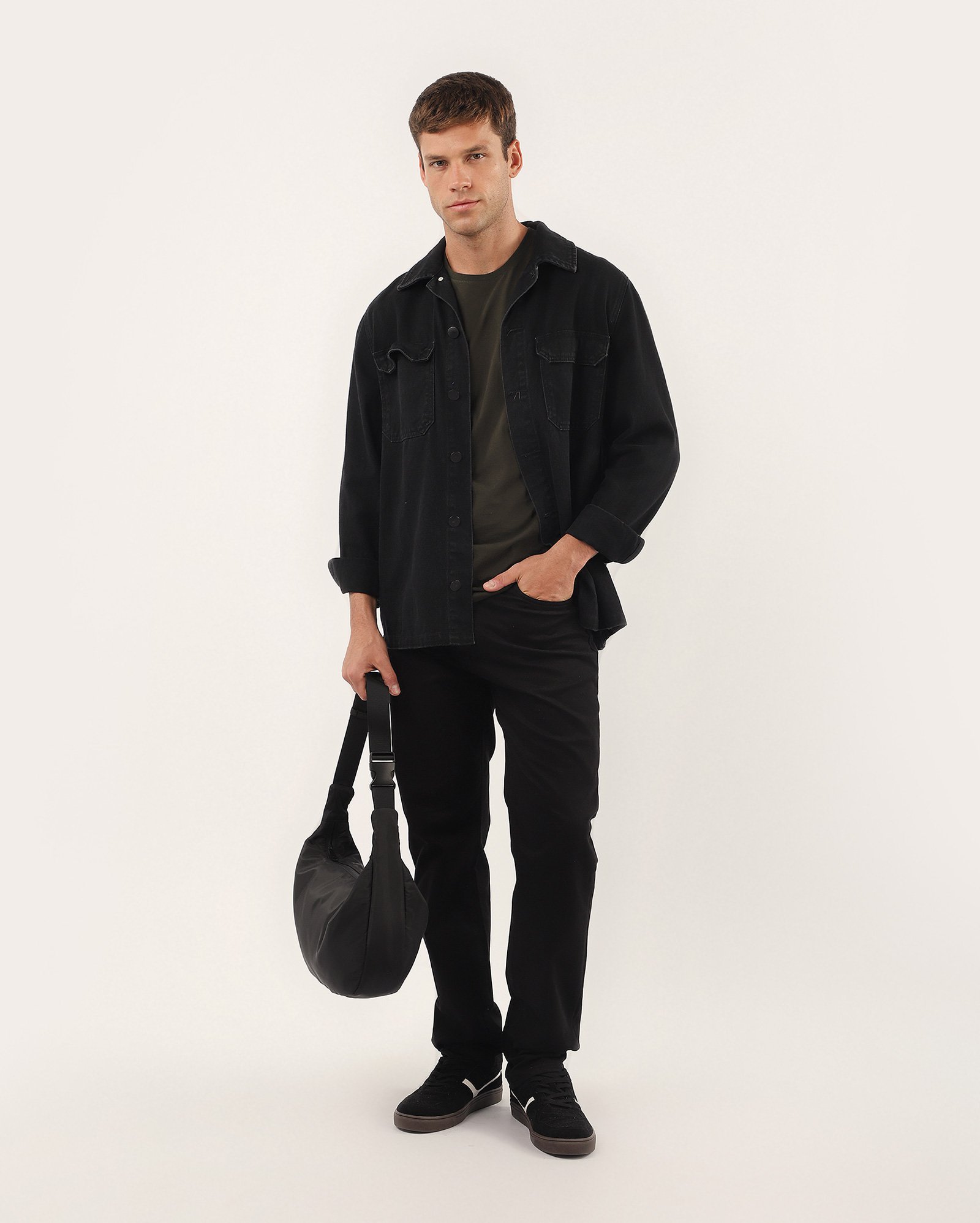 Calça jeans masculina Comfy reta - Sarja Black | Pool Jeans