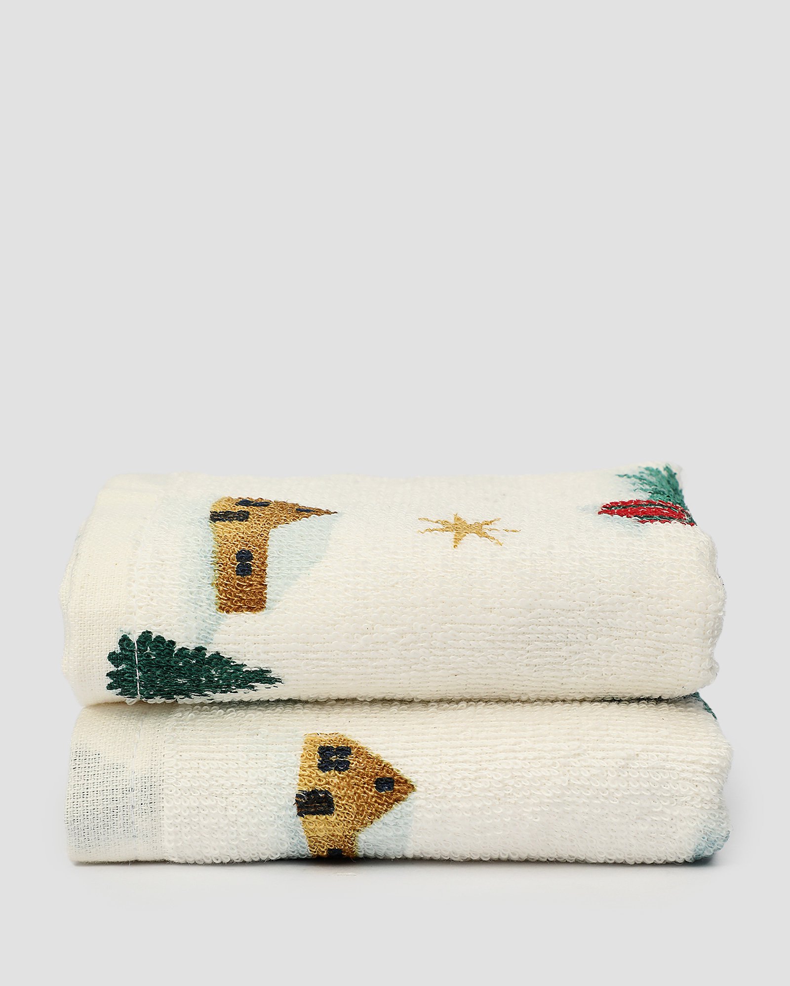 Kit toalha de lavabo 2 peças neve bege | Dohler