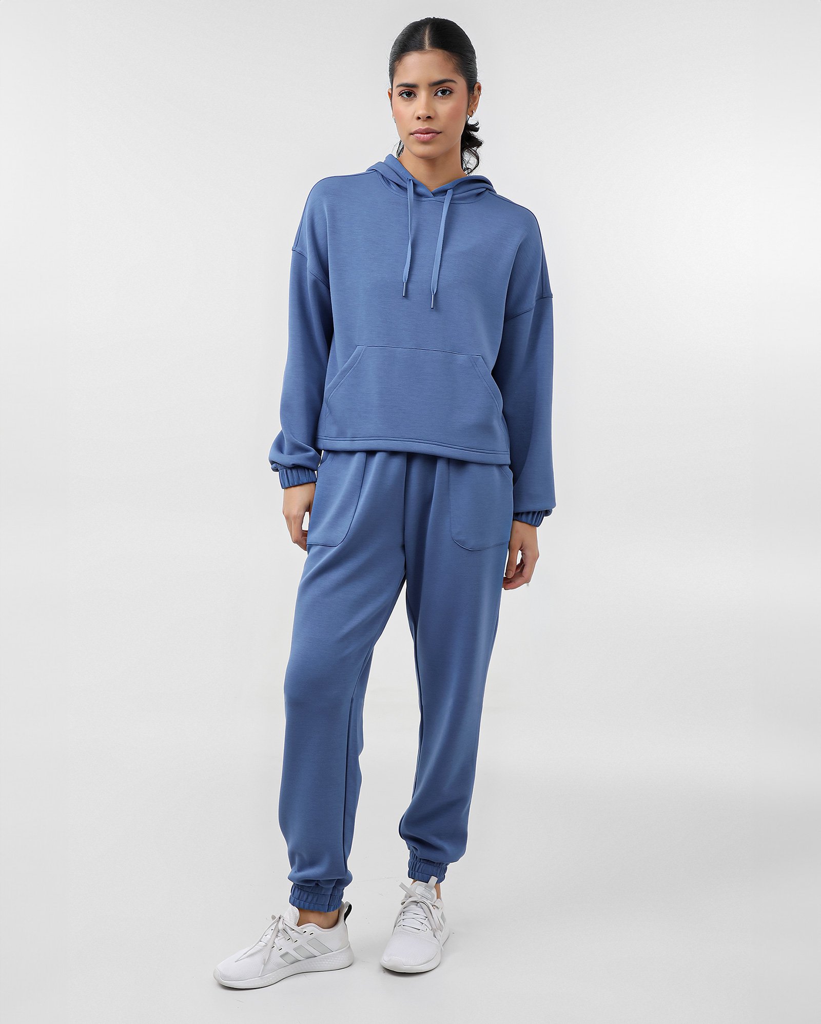 Blusa esportiva feminina Soft Scuba fechada - Azul | BodyWork by Riachuelo