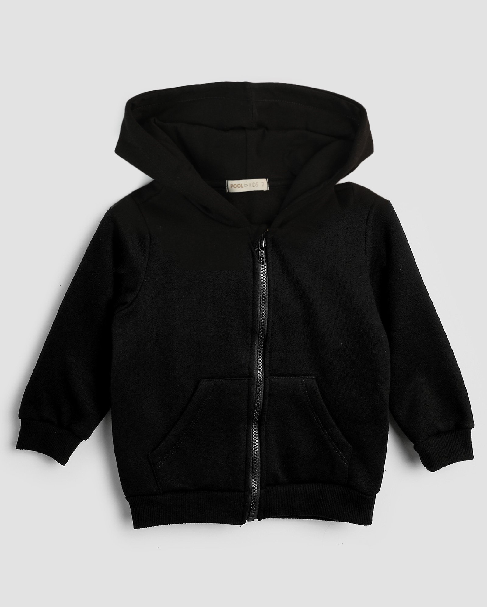 Blusa de moletom infantil com felpa e capuz 1-4A - Preto | Pool Kids