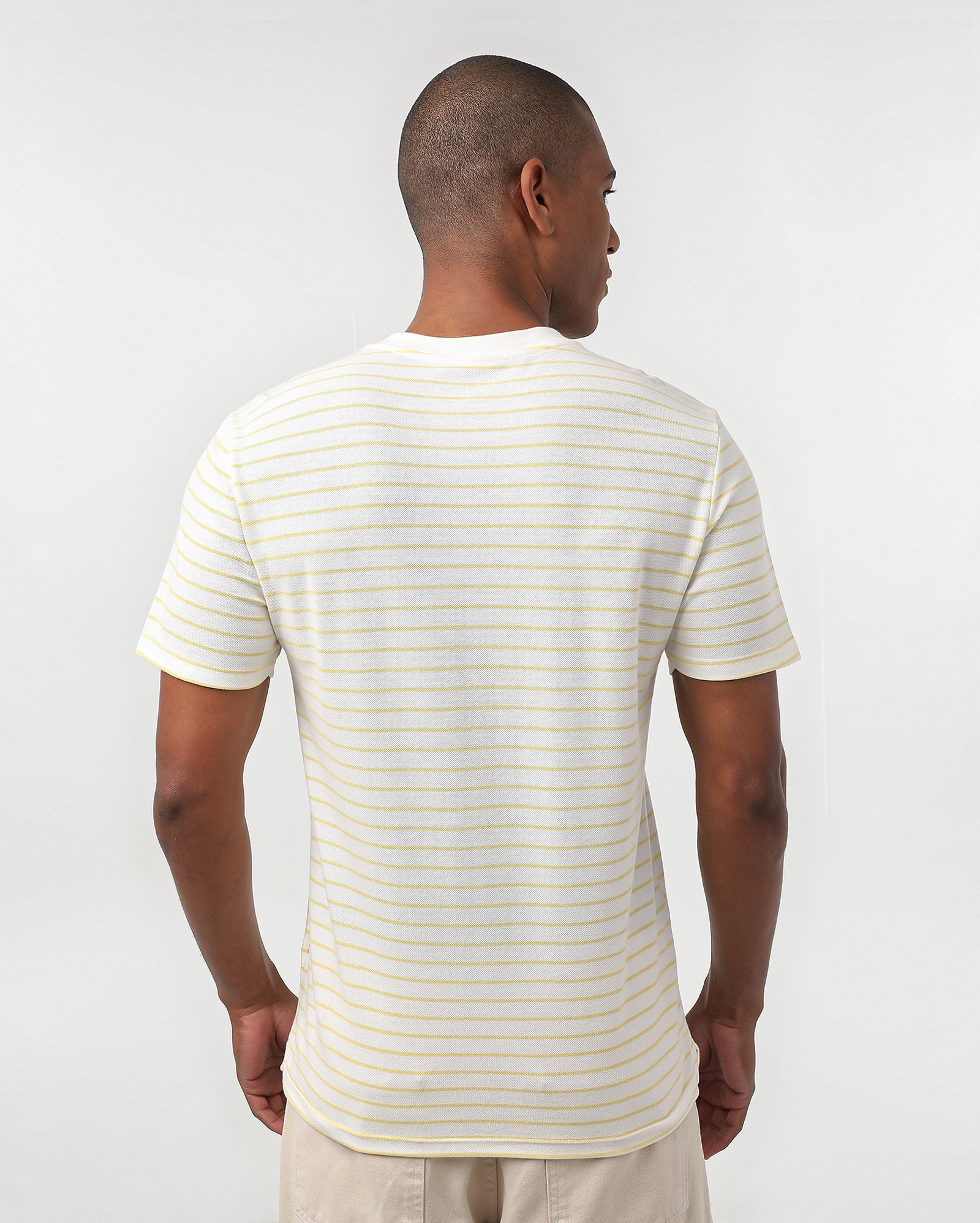 Camiseta Básica Masculina Gola V Em Algodão AZUL