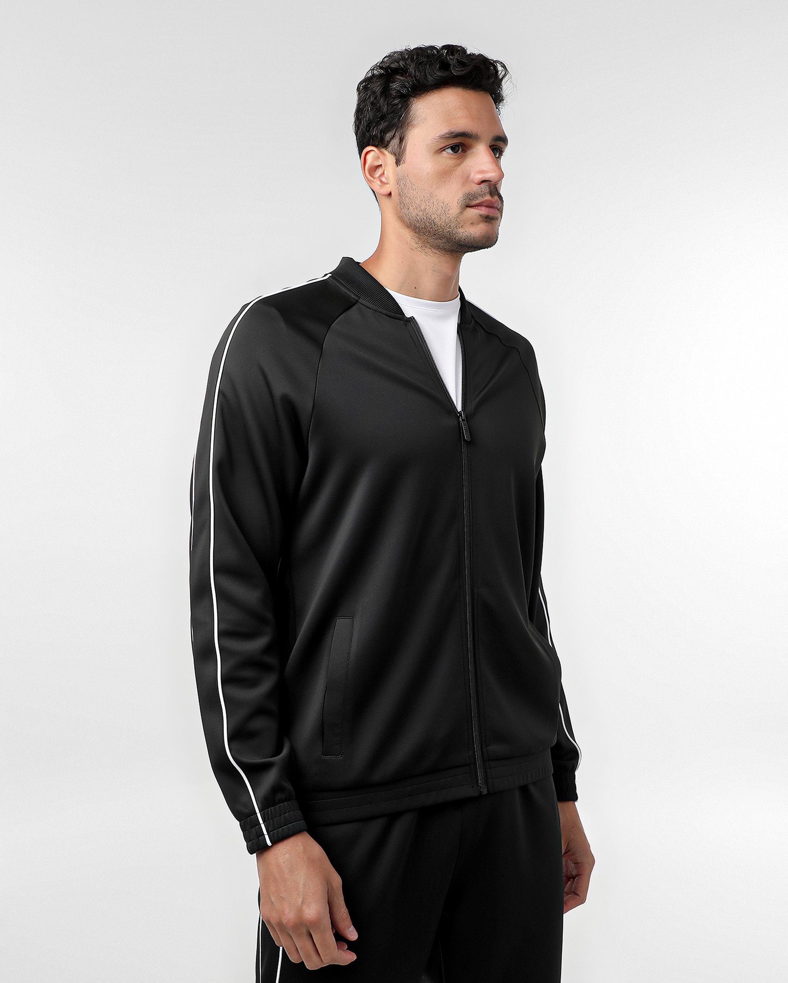 Jaqueta esportiva masculina com viés - Preto | BodyWork by Riachuelo