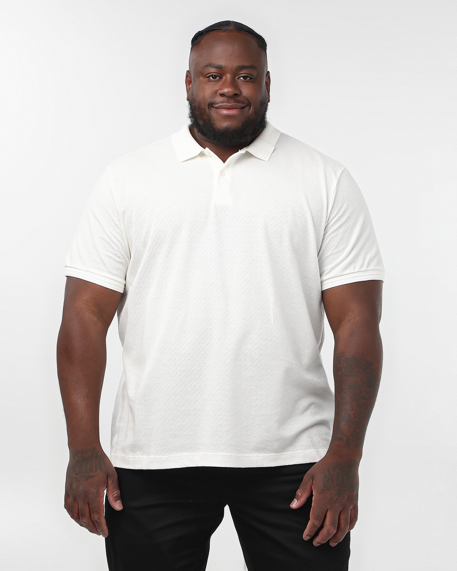 Camisa polo plus size masculina regular bordada branca | Original Plus by Riachuelo