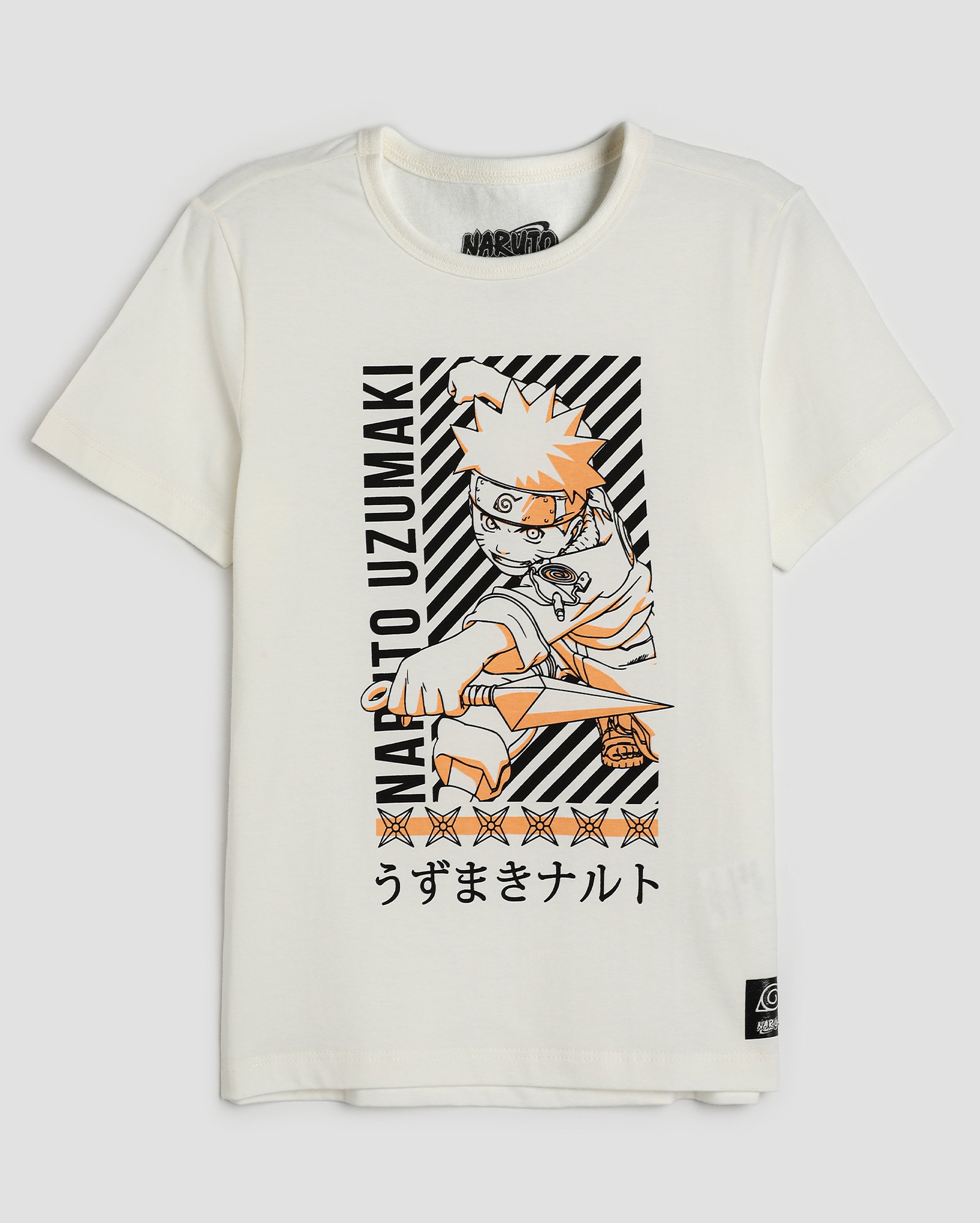 Camiseta infantil Uzumaki 4a10A branca | Naruto