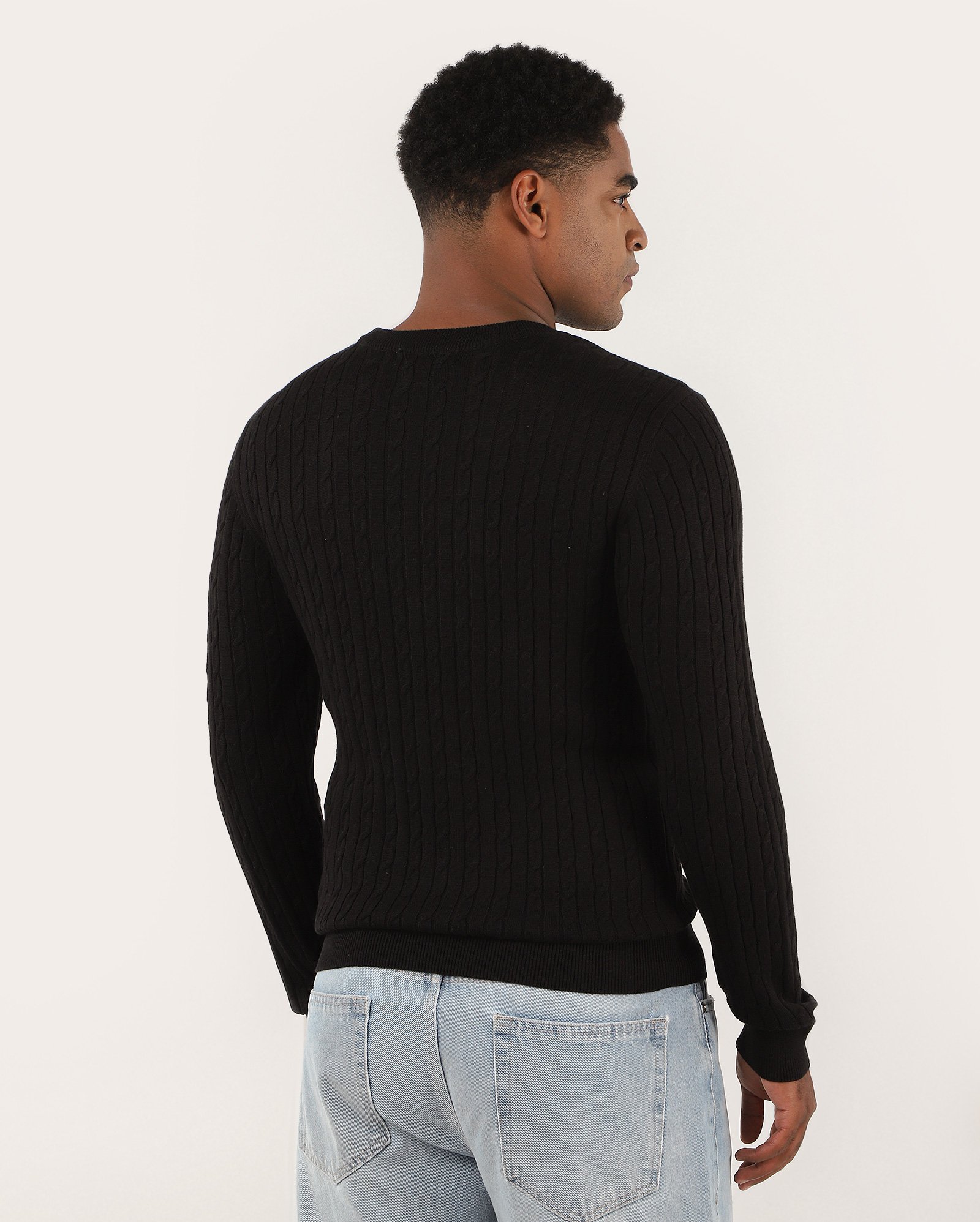 Suéter masculino tricot texturizado preto | Original by Riachuelo