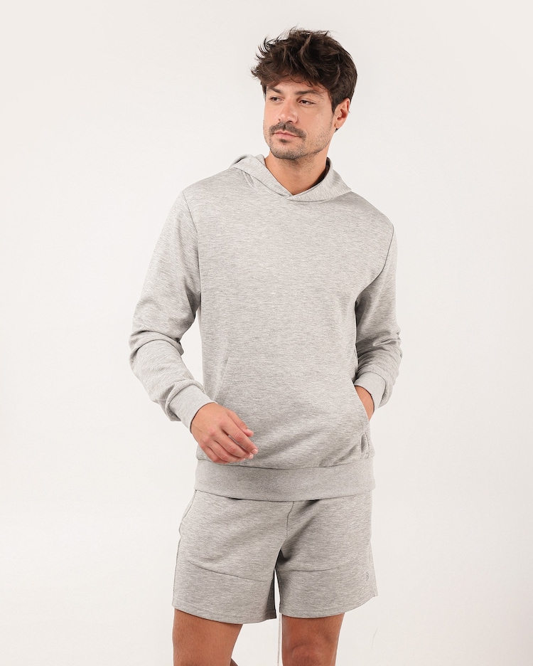 Riachuelo Blusa de moletom masculina Scuba fechada Cinza Claro