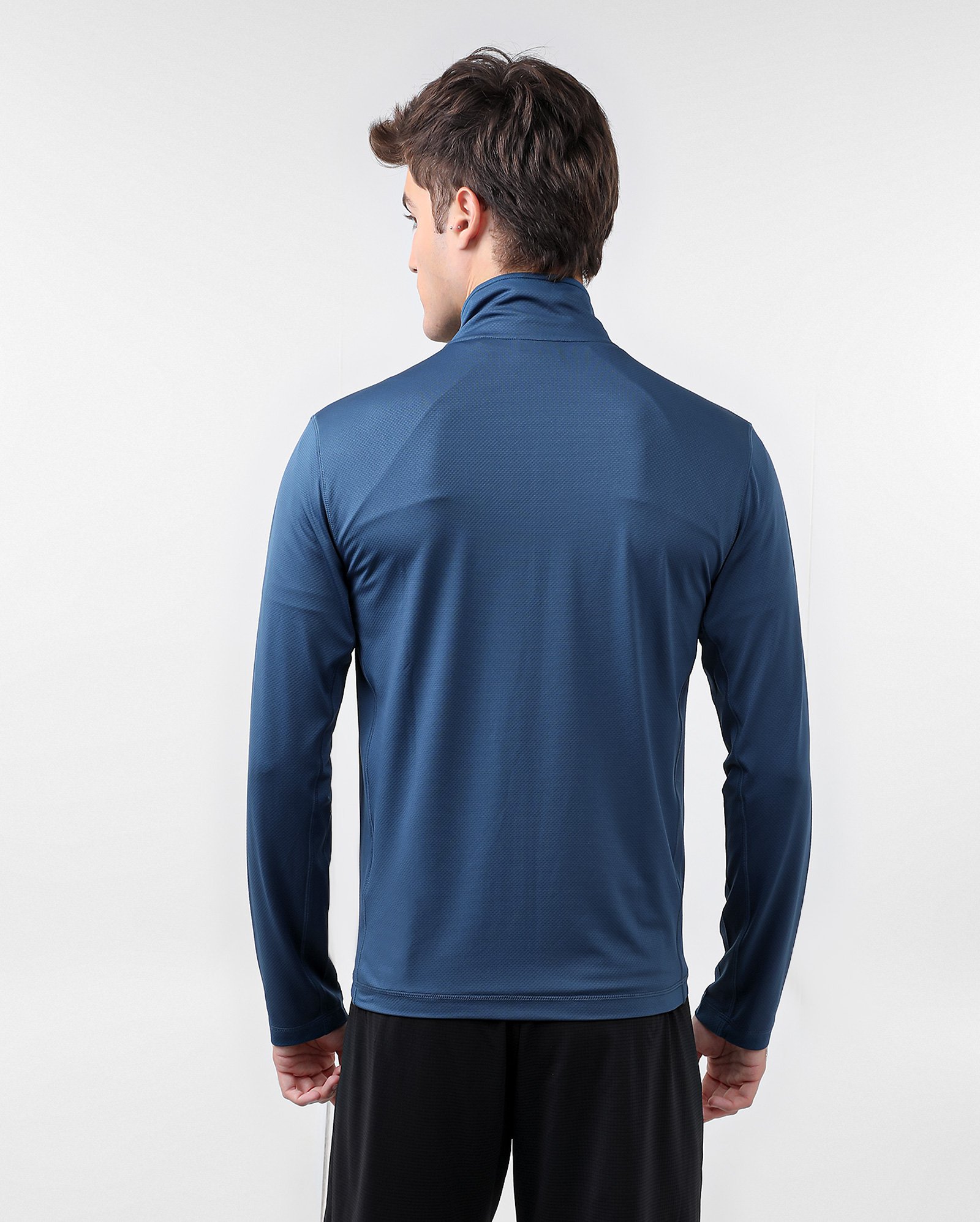 Jaqueta masculina de corrida gola alta - Azul Escuro | BodyWork by Riachuelo