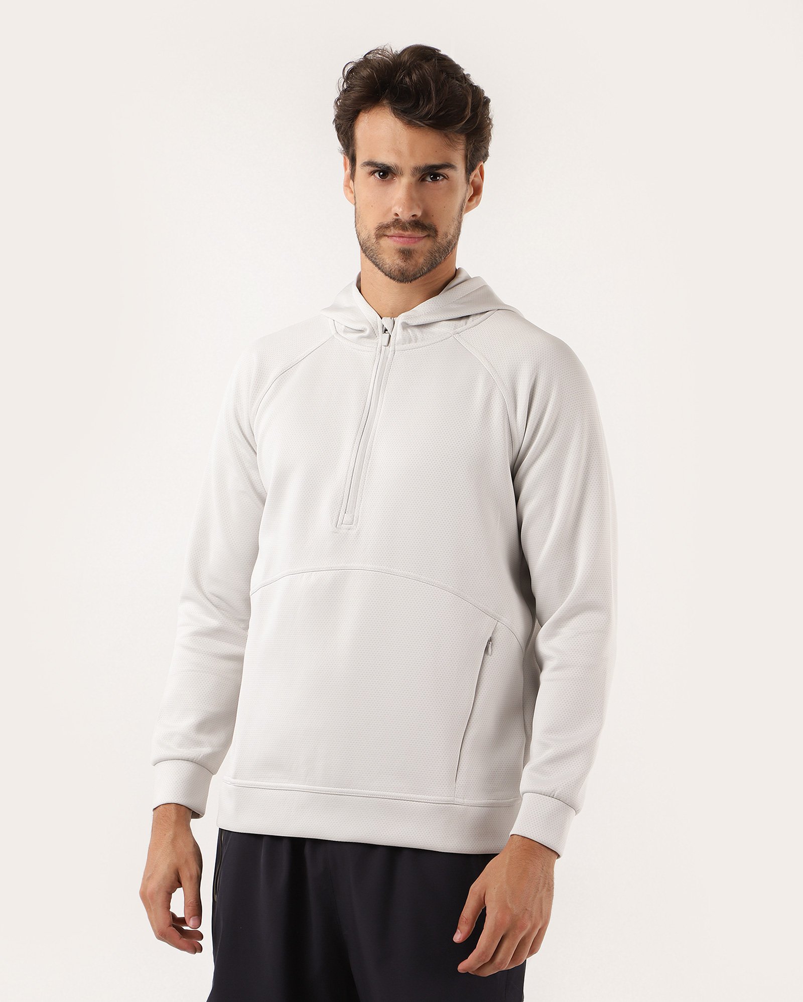 Jaqueta esportiva masculina com capuz e zíper - Cinza Claro | BodyWork by Riachuelo