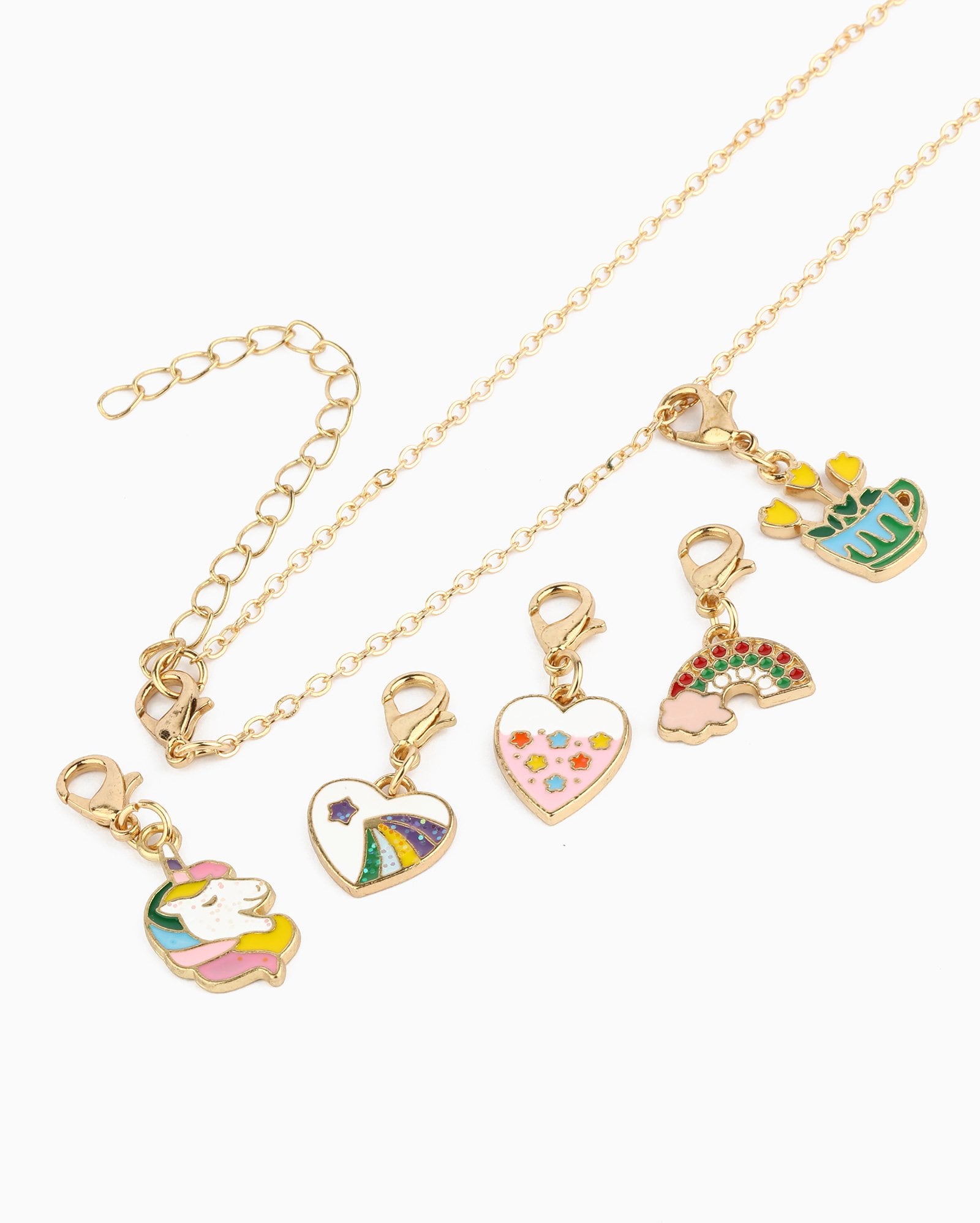 Colares Riachuelo Riachuelo | Colar infantil e 5 pingentes personalizados dourado