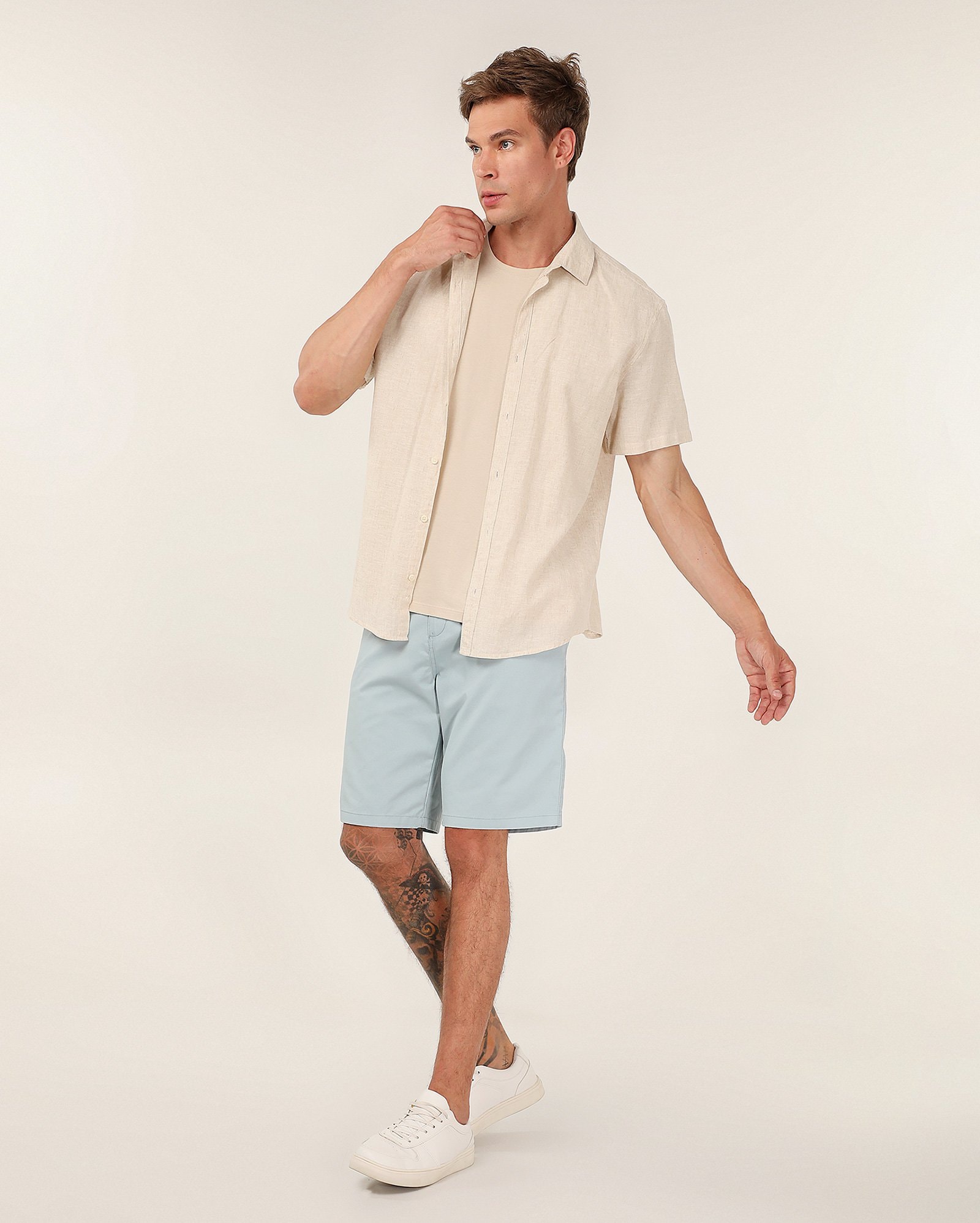 Bermuda sarja masculina reta chino azul | Pool Jeans
