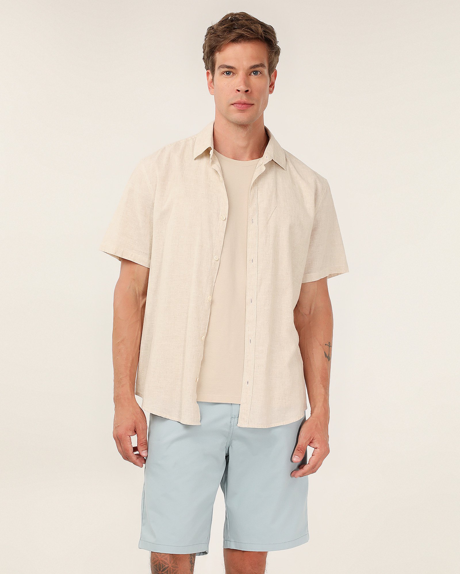 Bermuda sarja masculina reta chino azul | Pool Jeans