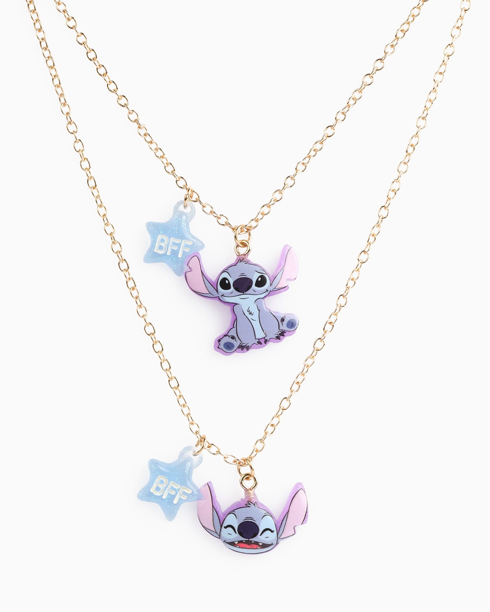 Kit colar infantil 2 peças Stitch BFF dourado | Disney