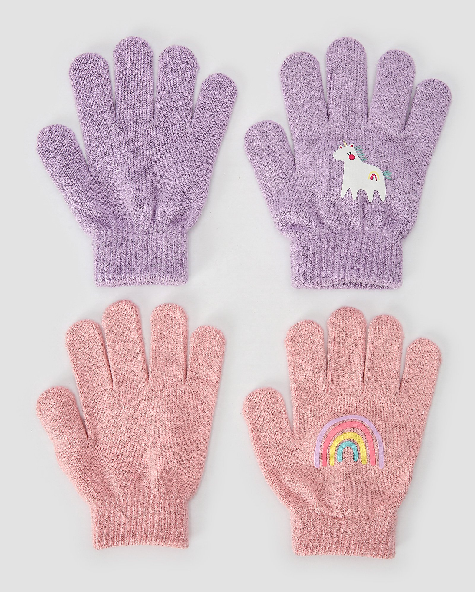 Kit luva infantil 2 pares de tricot estampadas multicor | Accessori by Riachuelo