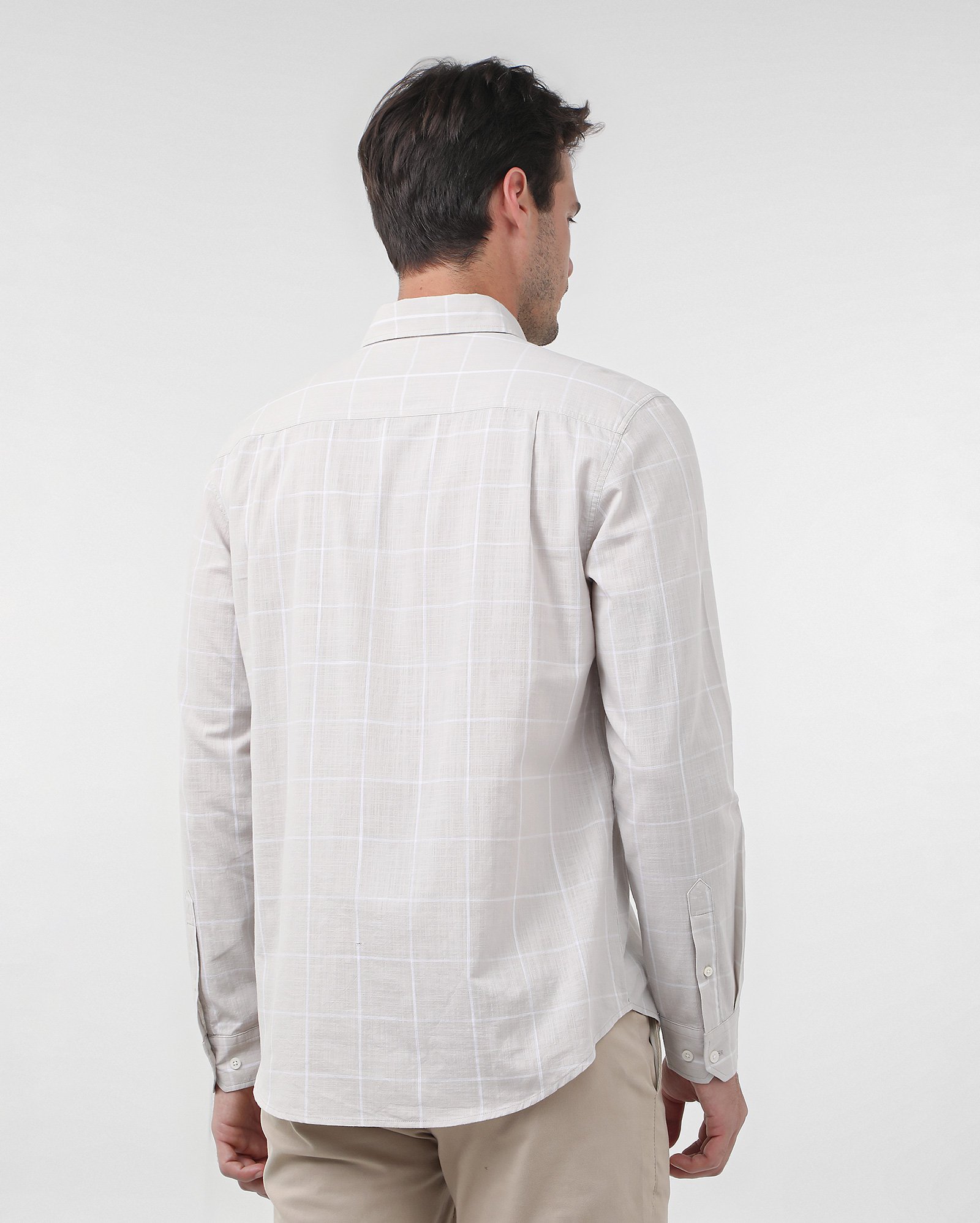 Camisa social masculina regular com botão - Cinza Claro | Original by Riachuelo