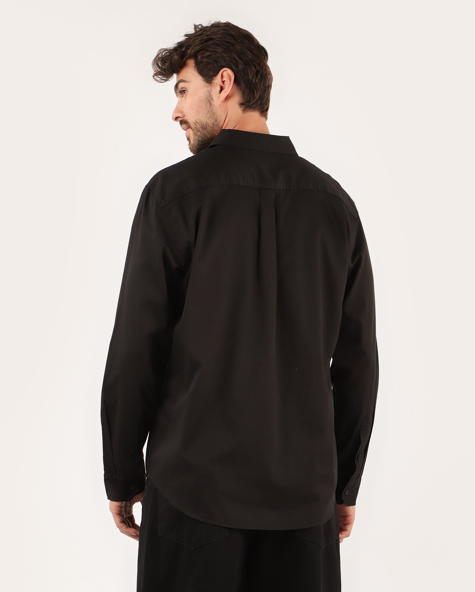 Camisa social masculina regular básica - Preto — foto 5