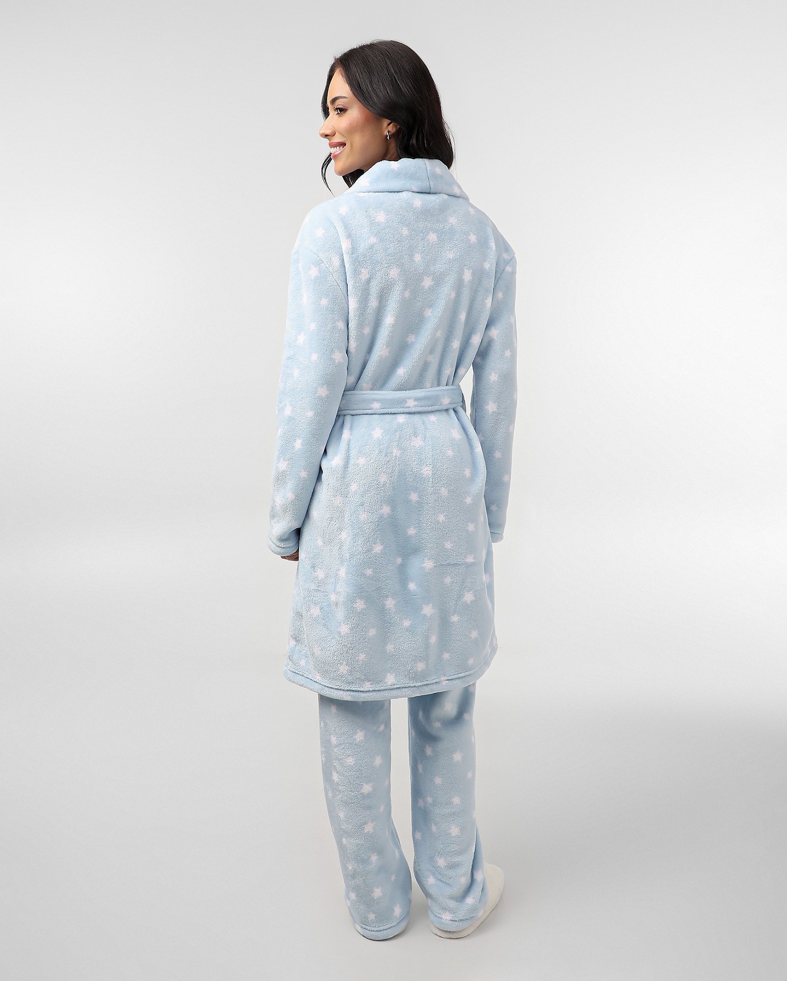 Robe feminino fleece estrelas azul | Riachuelo