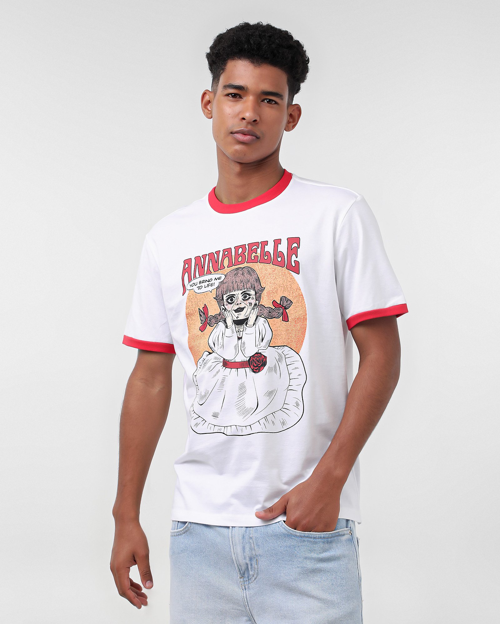 Riachuelo | Camiseta masculina Annabelle vintage branca | FANLAB