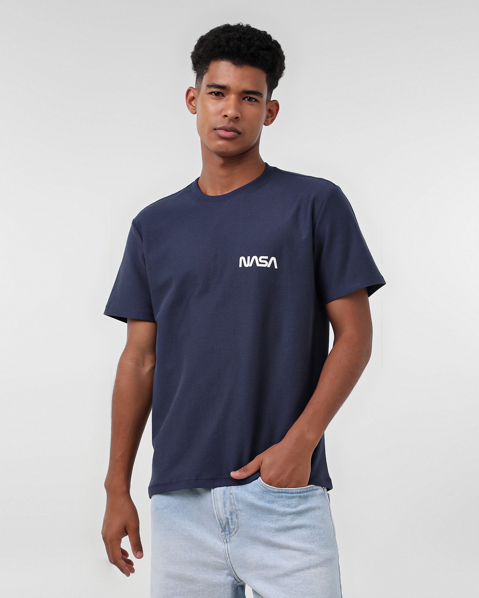 Camiseta masculina manga curta NASA azul | FANLAB