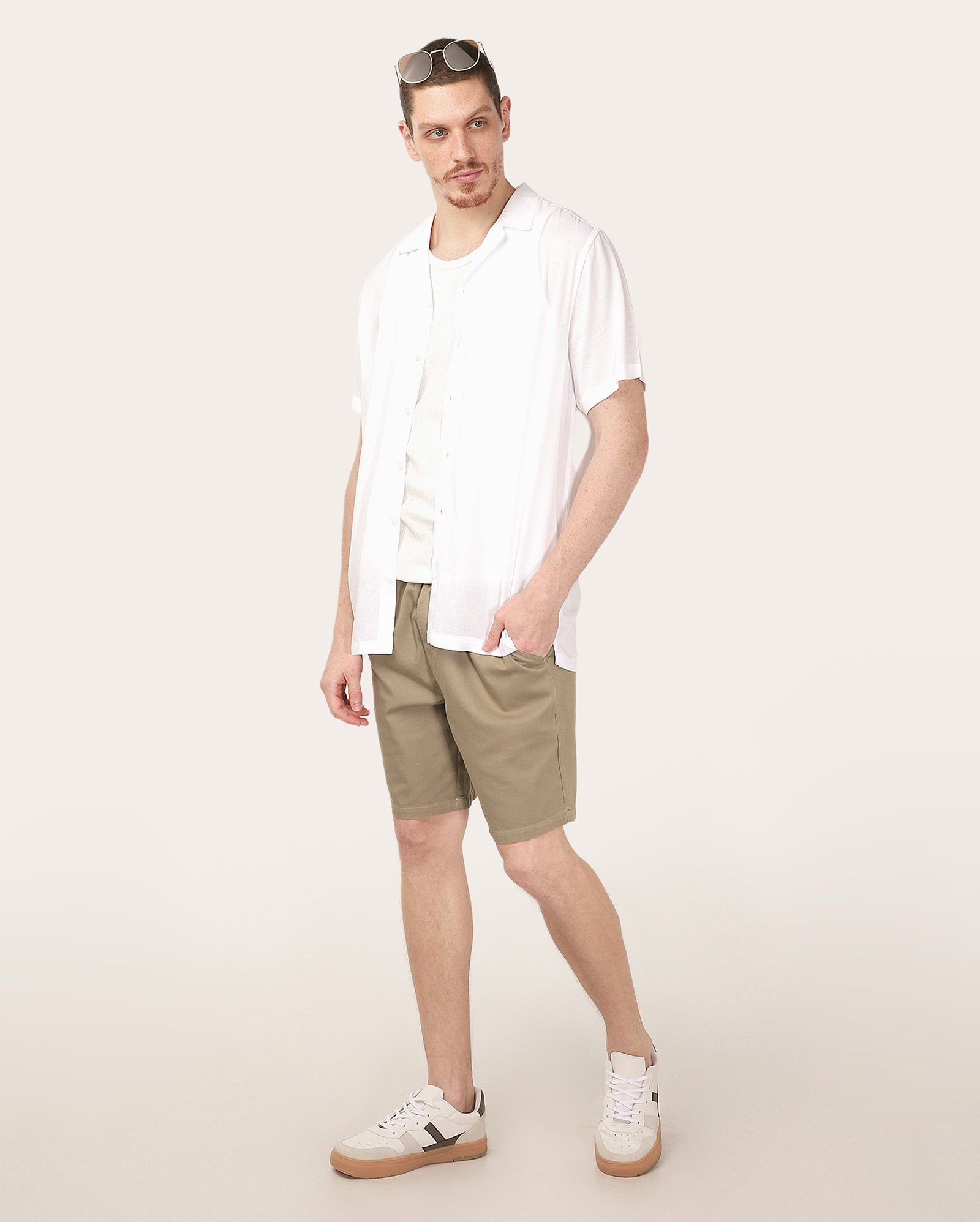 Camisa masculina em viscolinho manga curta - Branco | Original by Riachuelo