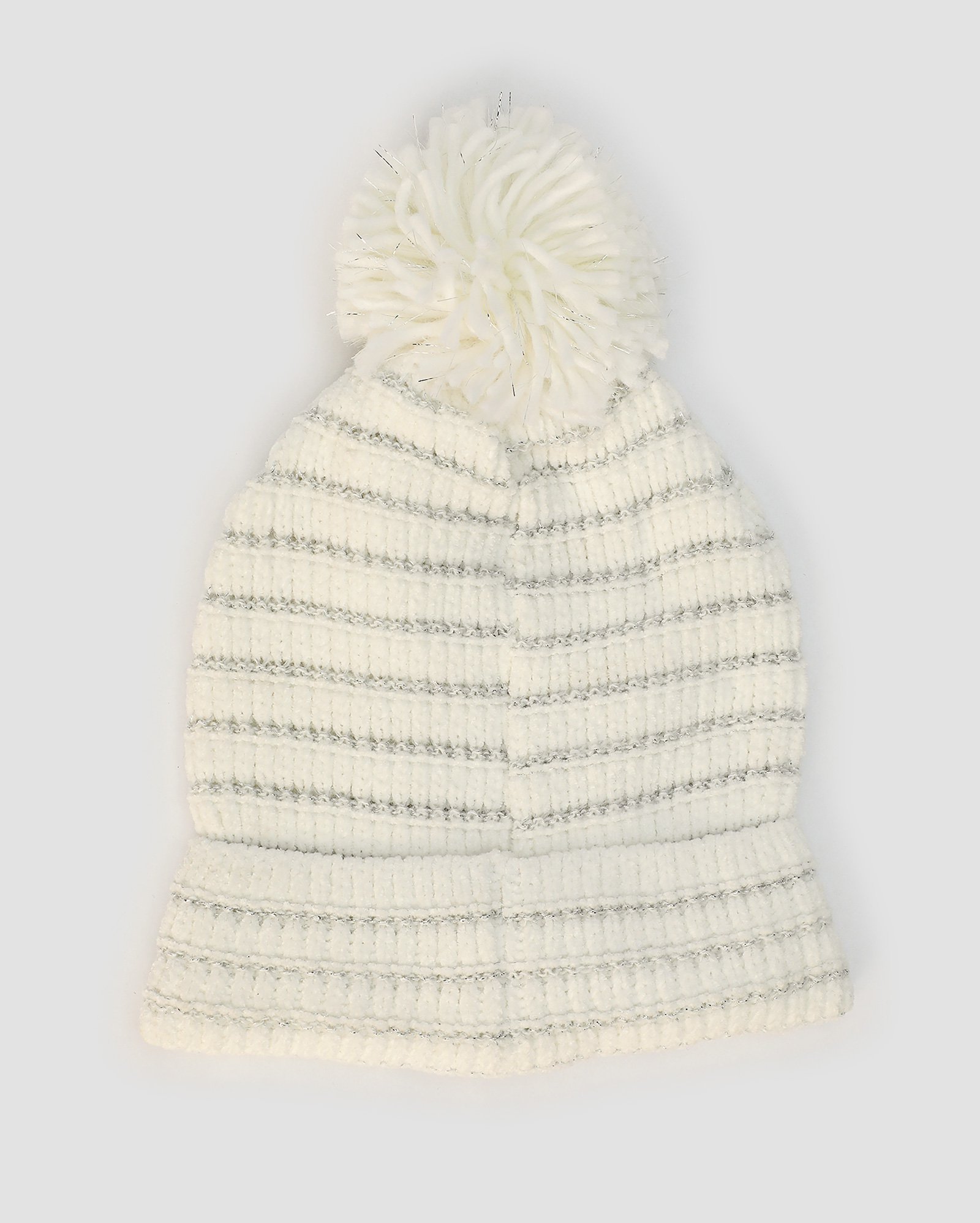 Gorro infantil com listras e pompom branco | Accessori by Riachuelo