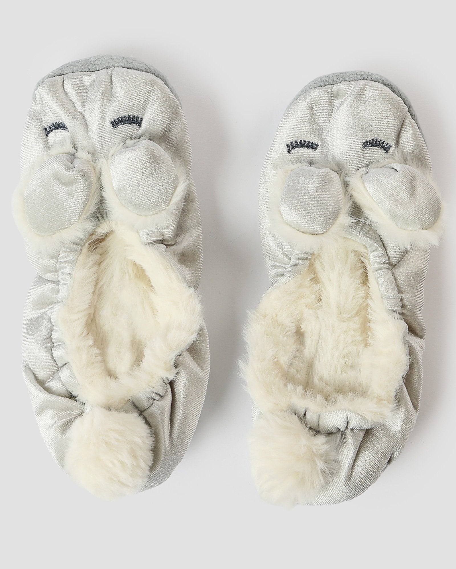 Pantufa feminina slipper de bichinho cinza — foto 6