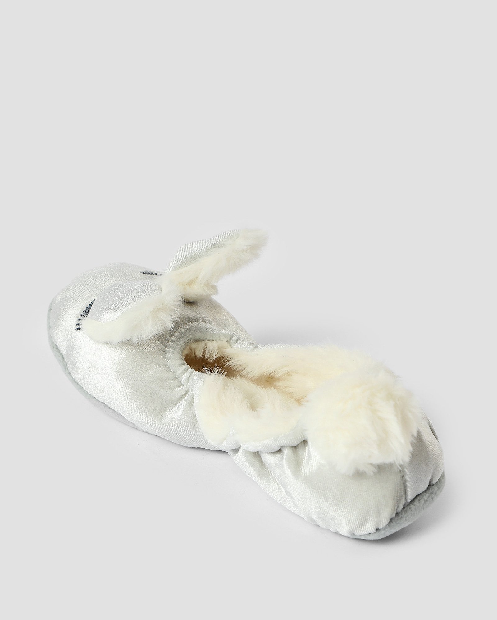 Pantufa feminina slipper de bichinho cinza — foto 3